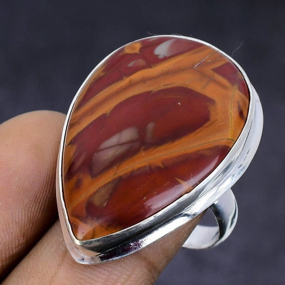 Natural Noreena Jasper Gemstone 925 Sterling Silver Jewelry Ring Size 9