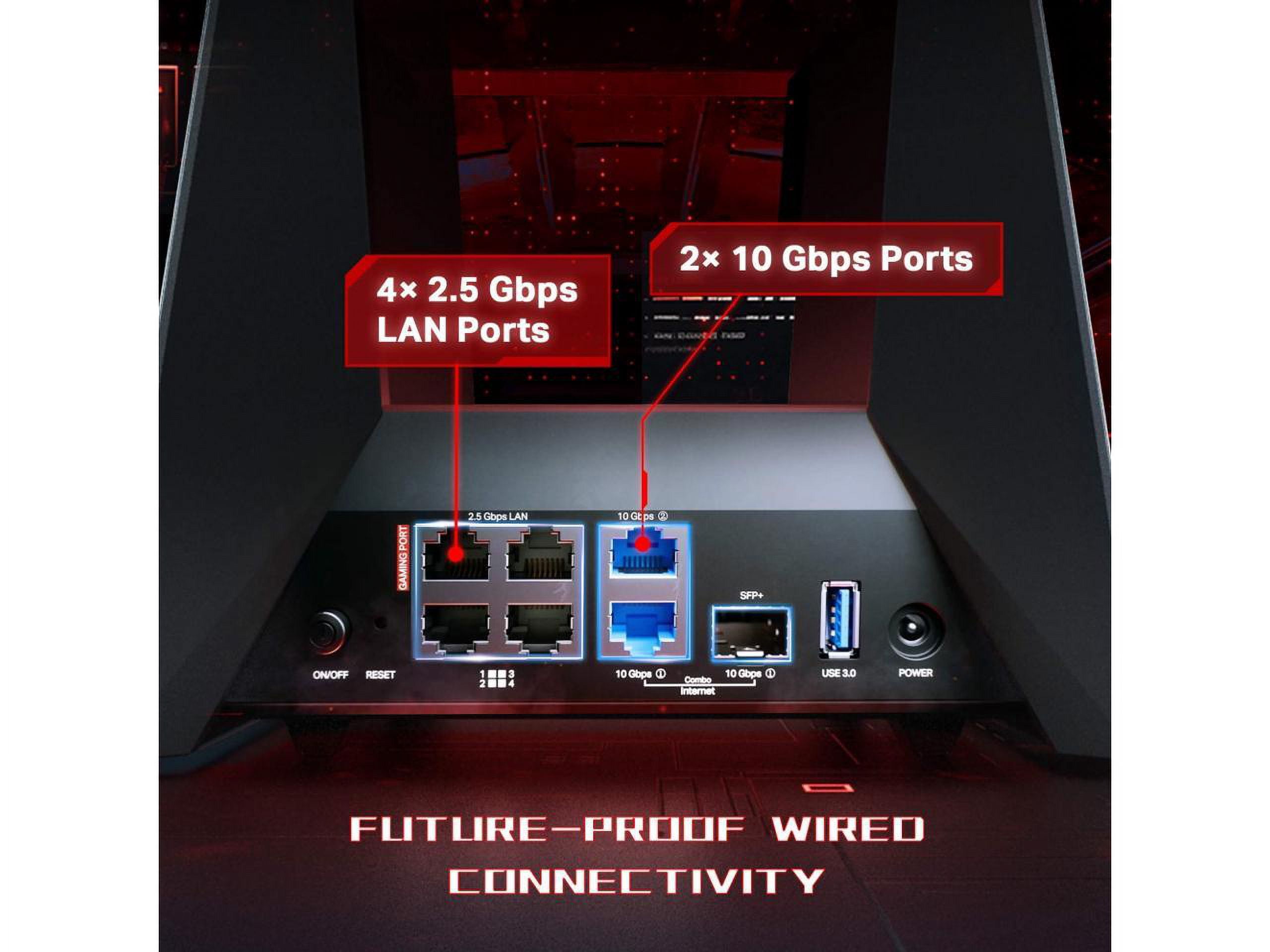 TP-Link Tri-Band BE19000 Wi-Fi 7 Gaming Router Archer GE800 | 12-Stream 19 Gbps | 2×10G + 4×2.5G Ports, USB 3.0 | Quad Acceleration, Dedicated Band for Gaming | Game Panel, RGB