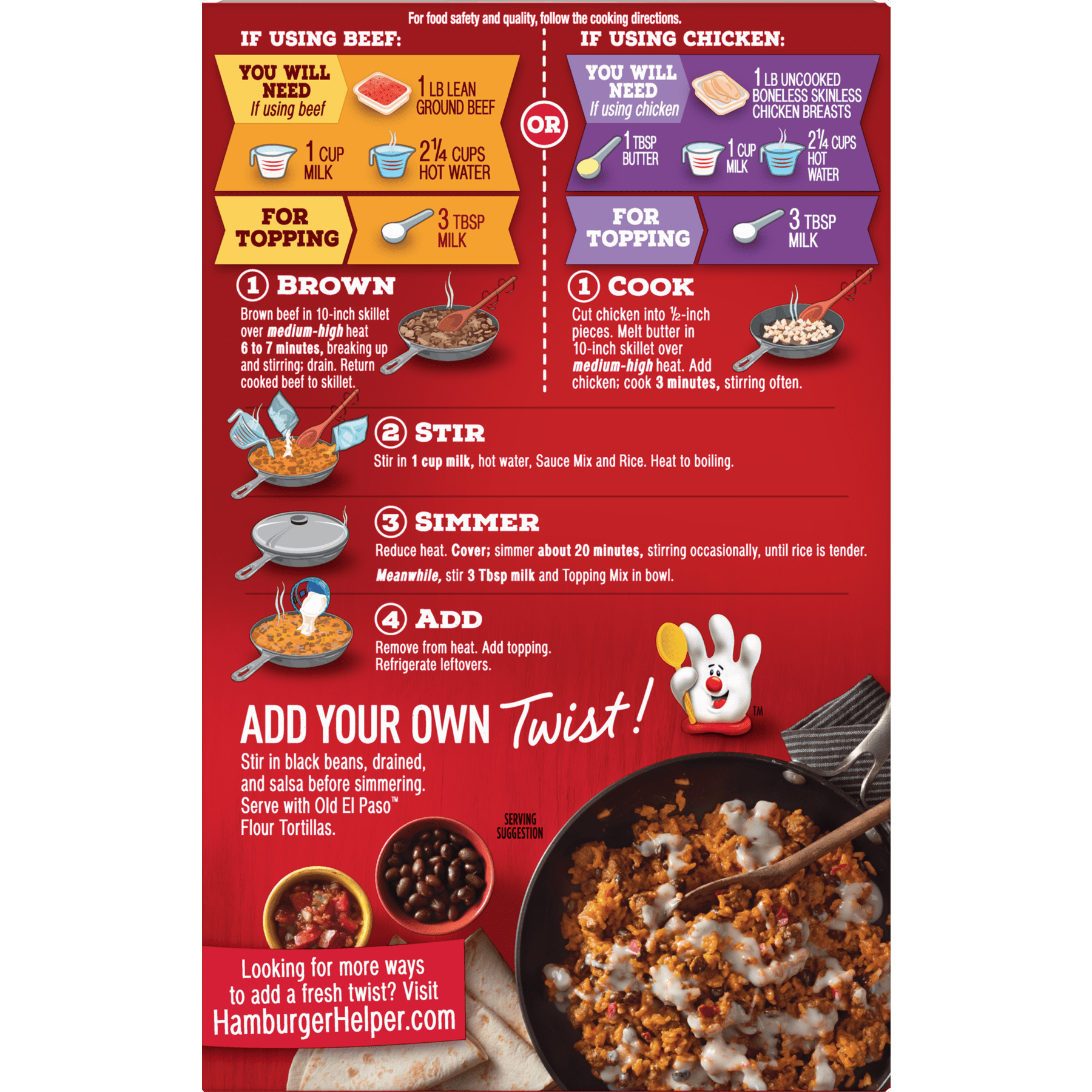 Betty Crocker Hamburger Helper Cheesy Enchilada 7 5 Oz Walmart Com Walmart Com
