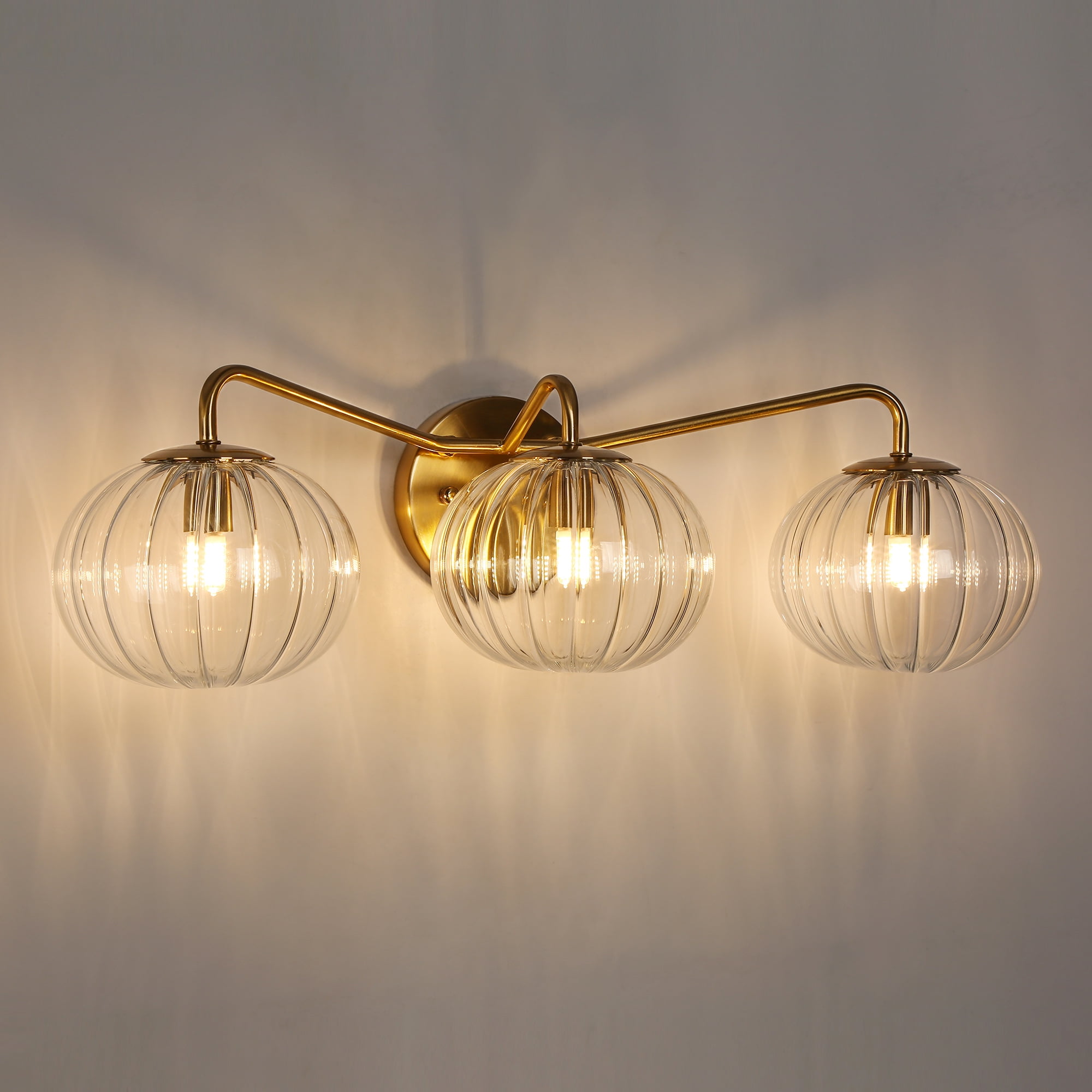 LNC Briefbeschwerer 23.2-in 3-Light Polished Gold LED Modern/Contemporary Vanity Light