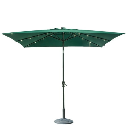 umbrella orno rectangular 7x9 solar patio ft powered lights led outdoor