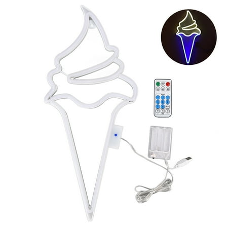

Neon Lamp Remote Control Ice Cream Neon Light Waterproof Energy Saving Safe With Hanging Hole For Restaurant For Party For Home Colorful + Warm White White + Warm White White