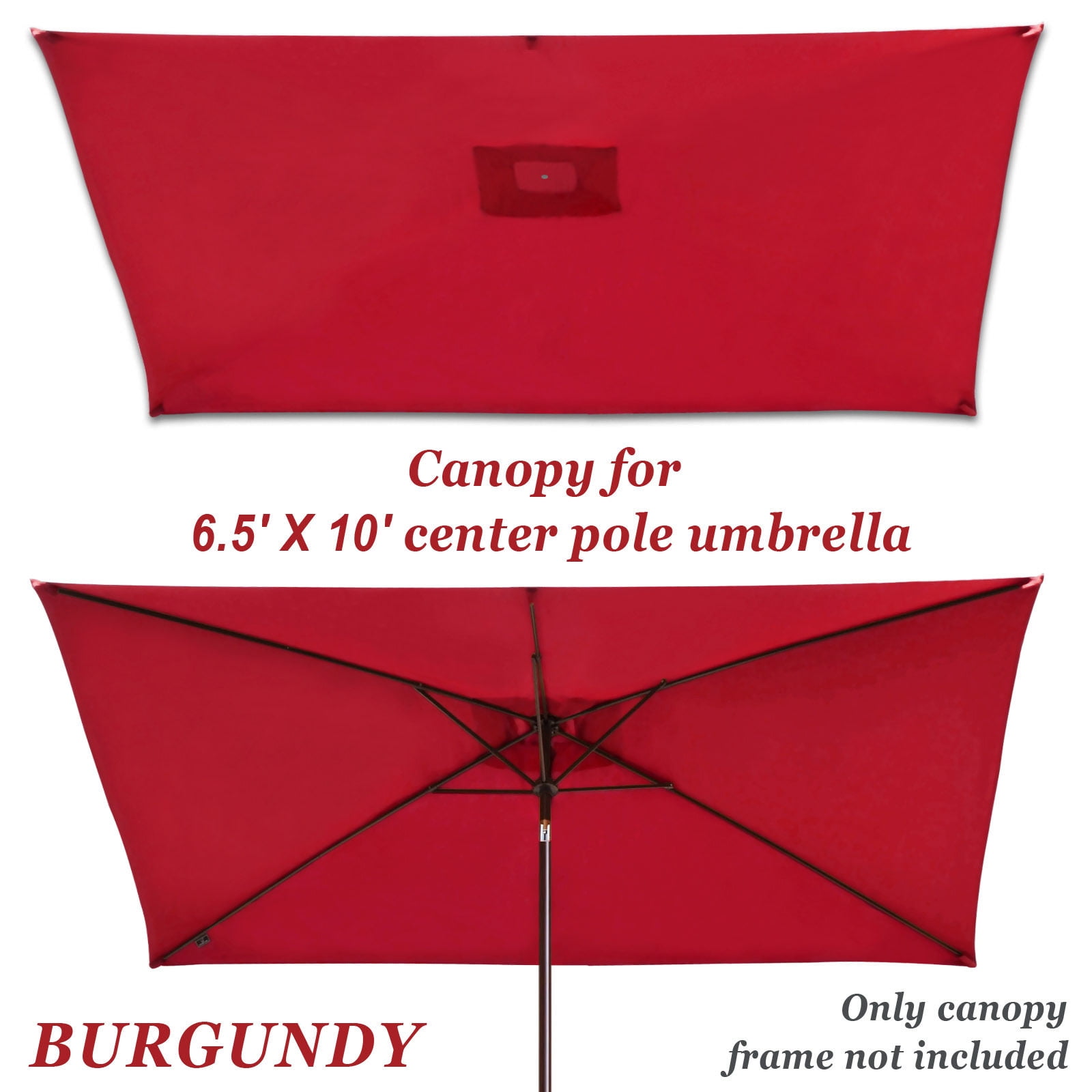 6.5ft Patio Umbrella Replacement Canopy 6 Rib Parasol Top Cover Outdoor Market 