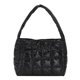 thumbnail image 1 of Bolso de mano para mujer, acolchado, a cuadros, de algodón, portátil, para viajes, color negro, 1 of 9