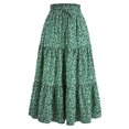 thumbnail image 1 of Floral Ruffle Layered Hem Drawstring Skirt Casual Skirt For Spring Summer Women's Clothing, 1 of 20
