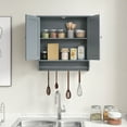 thumbnail image 2 of Giantex  Bathroom Cabinet Wall Mounted, Over The Toilet Storage Cabinet, Medicine Cabinet w/Towel Bar, Gray, 2 of 7