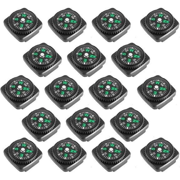 STONCEL 20PCS Button Compass Mini Compass for Paracord Bracelet Liquid Filled Compass for Emergency Survival Watch Band Paracord Bracelet Watchband Paracord Bracelets