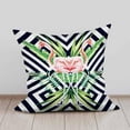 thumbnail image 3 of Decor Throw Pillow Case Pink Flamingos Green Tropical Palm Leaves On Black White Square Checkered Set of 2 Cushion Covers 18X18 Inch for Women Men for Couch Bedroom Living, 3 of 6