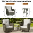 thumbnail image 2 of DREAMSIDEA 3PCS Outdoor Wicker Swivel Glider Sets,Rattan Outdoor Rocking Chairs, Patio Swivel Bistro Furniture Sets with Table for Backyard, Beige, 2 of 8