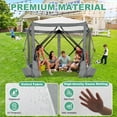 thumbnail image 4 of COBIZI 10x10 Pop up Gazebo Screen Tent Screen House for Camping,5 Sided Pop-up Camping Canopy Shelter Tent with Mesh Windows,Portable Outdoor Quick-set Hub Tent with Carrying Bag&Ground Stakes,Gray, 4 of 11