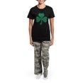 thumbnail image 4 of CafePress - Shamrock Of Shamrocks Women's Dark Pajamas - Women's Short Sleeve Print T-Shirt and Pants Dark Cotton Pajama Set, 4 of 7