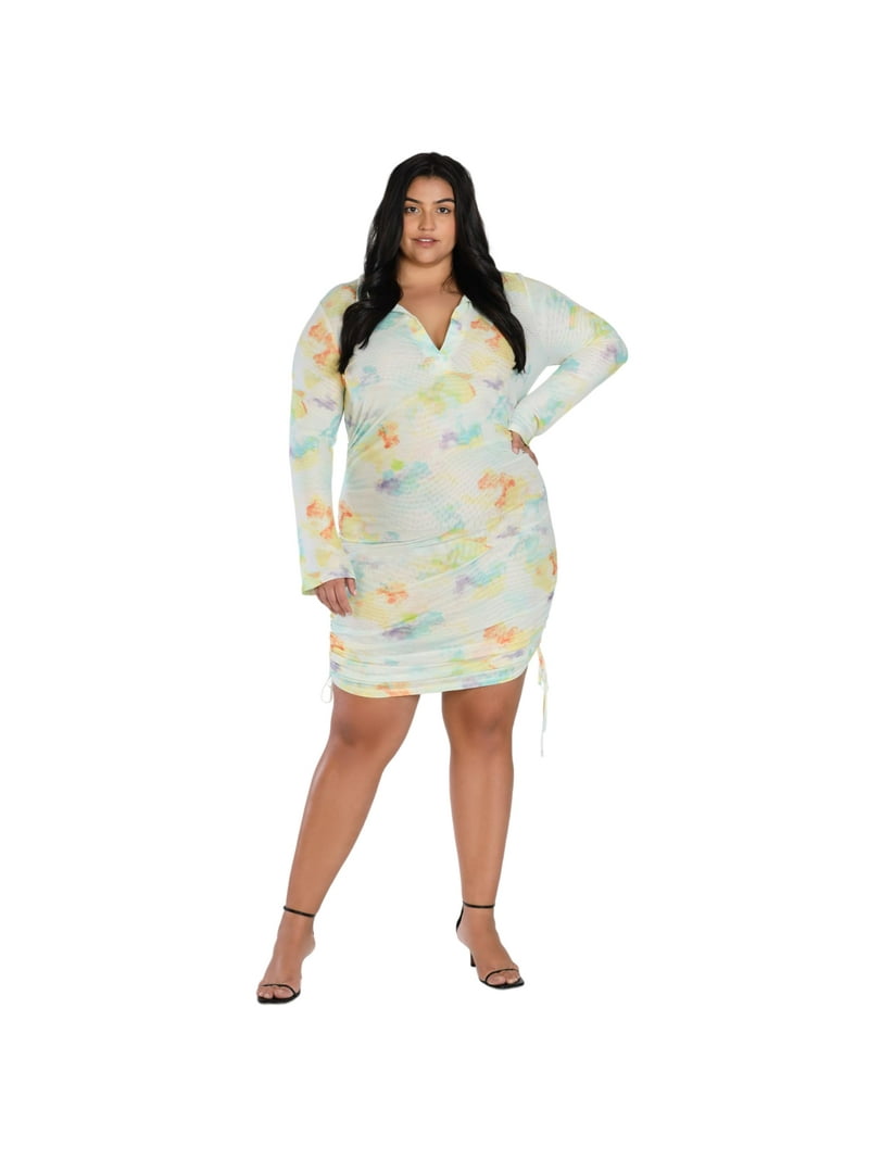 plus size mesh bodycon dress Plus Size Sheer Mesh Bodycon Dress