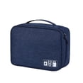 thumbnail image 3 of Minnieouse Bolsa de viaje Compartimiento portátil Organizador de almacenamiento Monedero con cremallera Bolso de gran capacidad Estuche a prueba Envolturas para manijas de equipaje Azul oscuro, 3 of 6