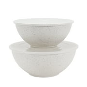 Mainstays 4-Piece Eco-Friendly Recycled Plastic Serve Bowl Set, Vanilla Dream White