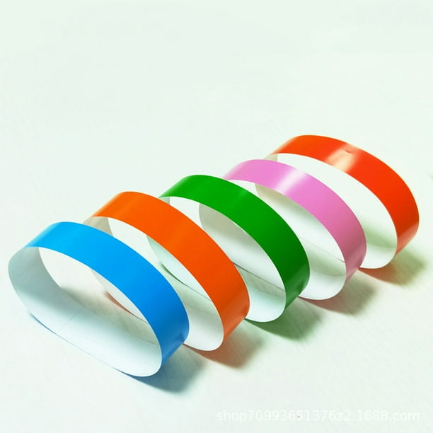 Yesfashion 700Pcs Waterproof Wristbands Disposable Colorful Paper