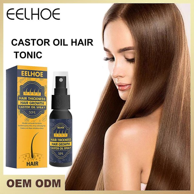 Spray nutritivo para el cabello eelhoe, hidratante para el folículo piloso, aceite de ricino, líquido para el crecimiento del cabello, líquido para el crecimiento del cabello espeso y negro azabache,