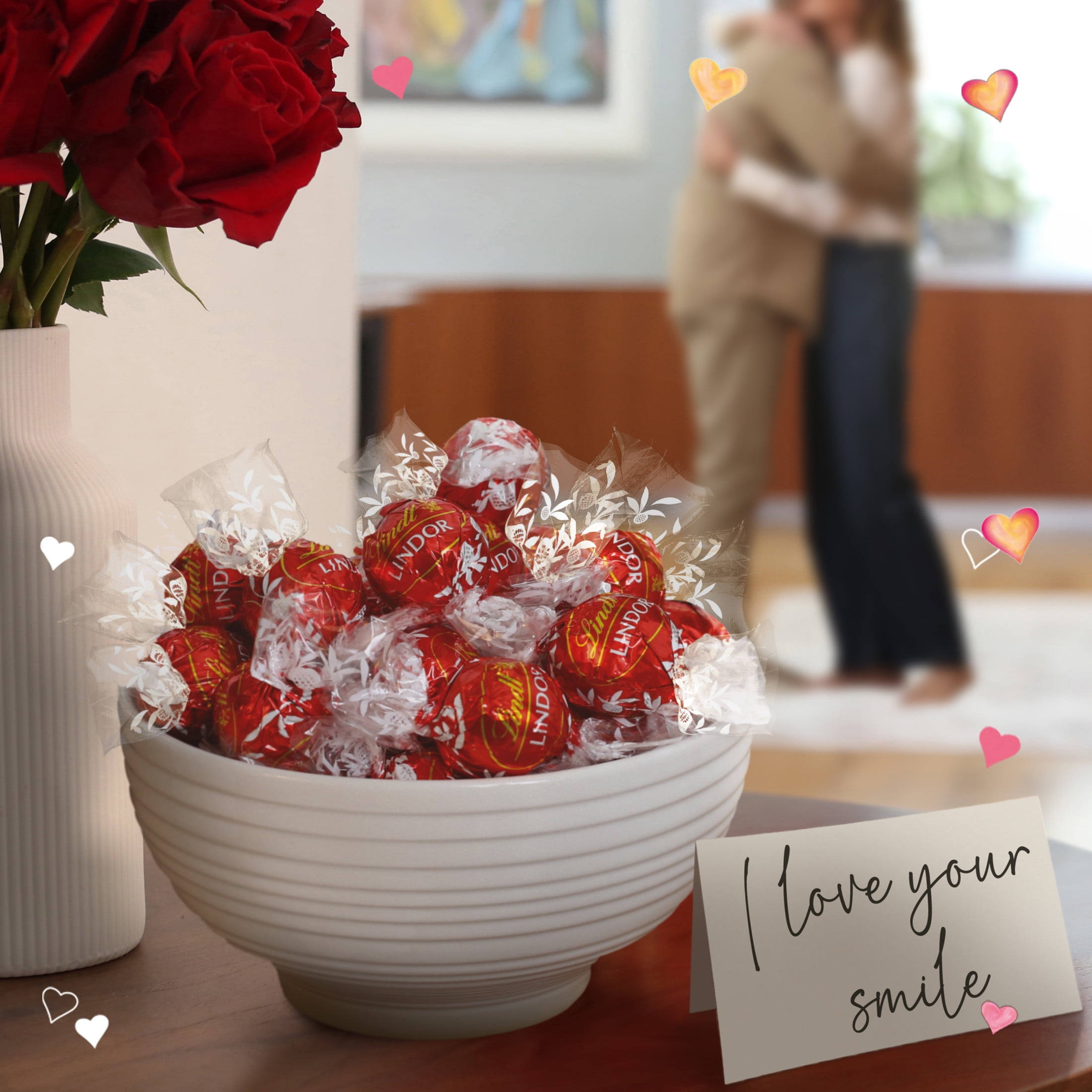 (5 pack) Lindt LINDOR Valentine's Day Milk Chocolate Candy Truffles, 5.1 oz. Bag