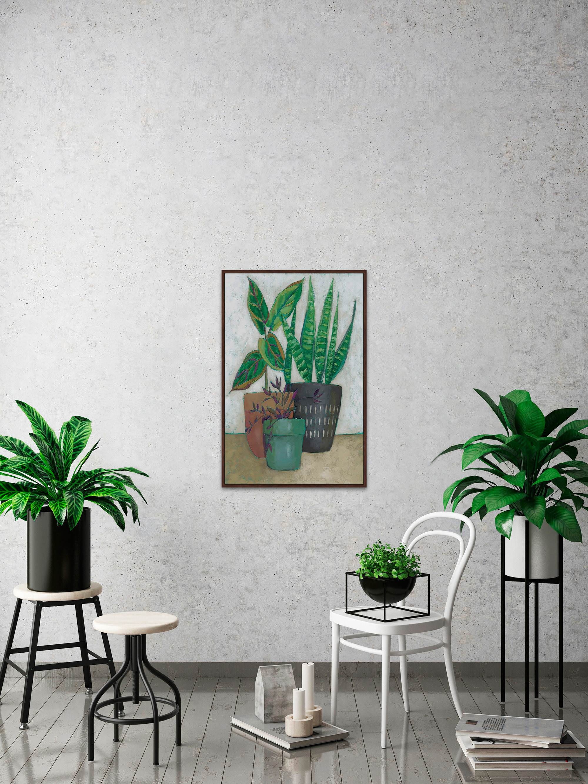 House Garden I Floater Framed Painting Print on Canvas
