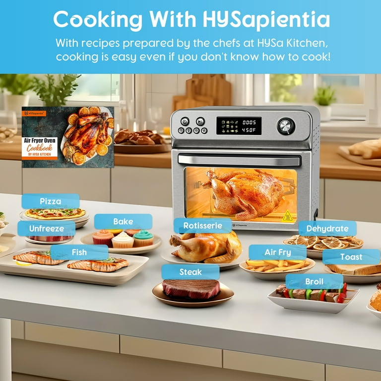 HYSapientia 26QT Stainless Steel Air Fryer Oven, 1800W Toaster