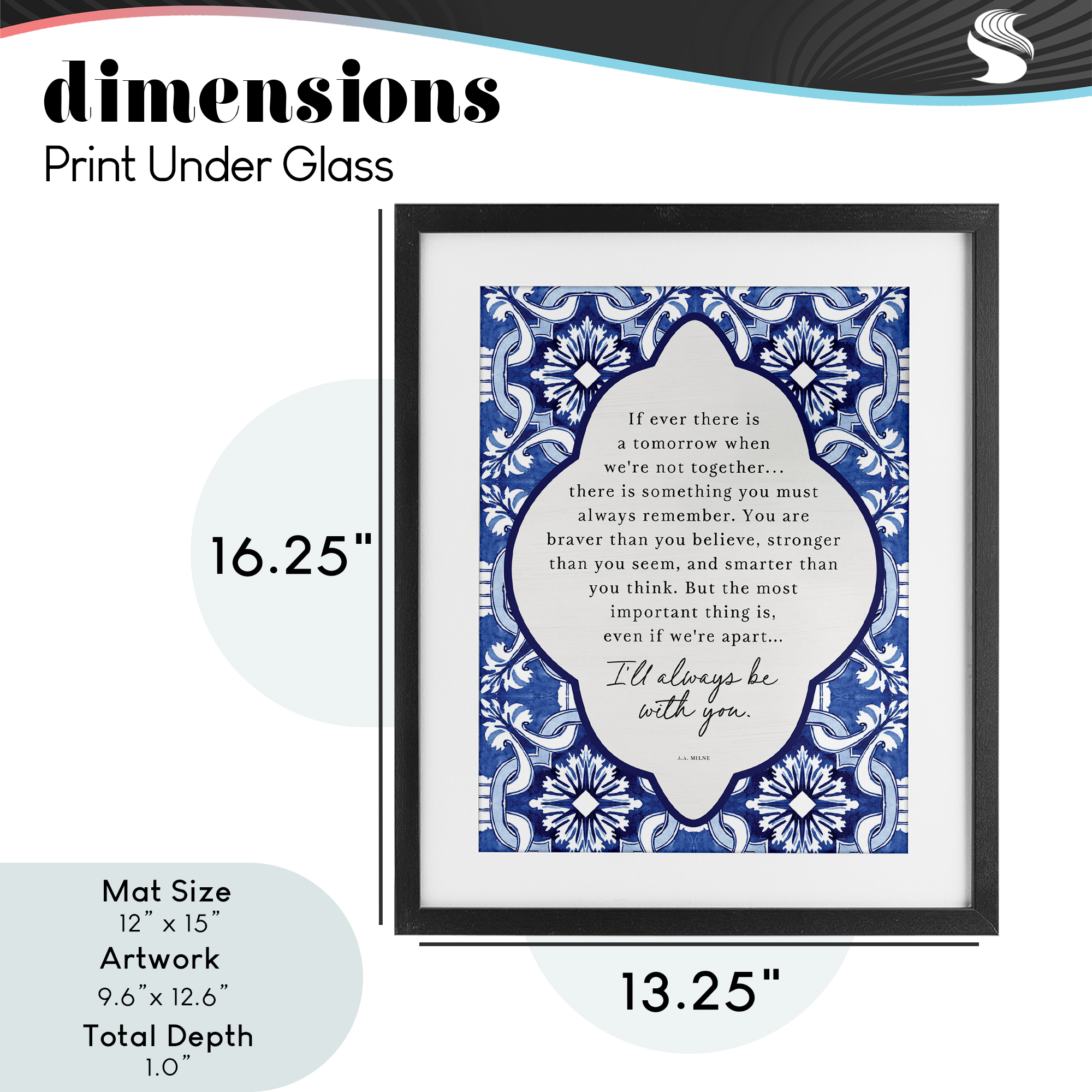 Always Be With You Inspiration Black Framed Print Under Glass, design by Lettered and Lined