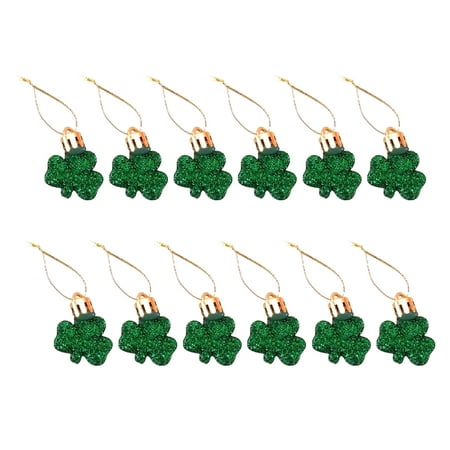 

Dido 12 Pieces Valentines Day Ornaments for Tree St.Patrick s Day Porch Shamrock Wall Decor Good Luck Clover Shelf Festival Pendant Scrub