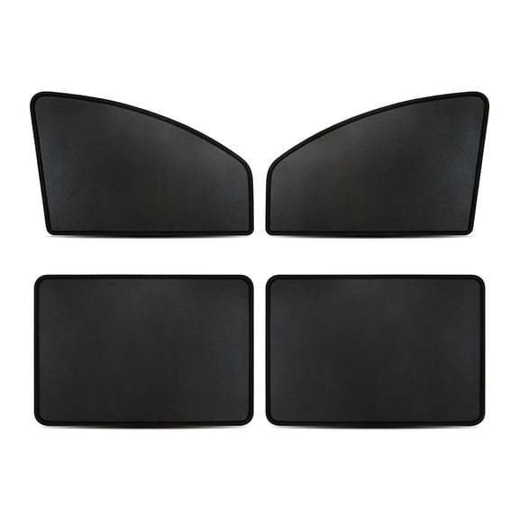 Car Camping – 4 Pack Side Window Sun Shades, Full Blackout Static-Cling Covers for Front & Rear Windows (24.4"×18.9", 31.1"×18.9")