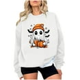 thumbnail image 2 of Yteetum Women's Halloween Sweatshirts Oversized Cute Ghost Graphic Print Crewneck Pullover Sweatshirts Tops Womens Casual Ghost Print Round Neck Loose Fits Long Sleeve Hoodless Sweatshirts Fall, 2 of 4