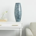 thumbnail image 3 of DecMode 19" Handmade Mosaic Inspired Blue Mother of Pearl Shell Vase, 3 of 14