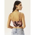 thumbnail image 3 of DressBerry Women's Printed Velvet Sleeveless Cropped Top High Waist Cowl Neck Casual Summer Wear Western Style Body Fit Short Top, 3 of 8
