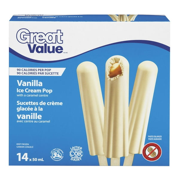 Barres de crème glacée à la vanille de Great Value