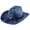Denim, variant on Unisex Wide Brim Western Cowboy Hat Adjustable Strap Outdoor Sun Hat 56-58cm