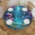 A fantastic forest scene Round Fitted Tablecloth with Elastic Edge, 100