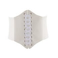thumbnail image 2 of Only Moment White Elastic Girdle Women’S Wide Corset Belt Leather Lace-Up Tied Waspie Wide Elastic Waist Belts for Women One Size, 2 of 4