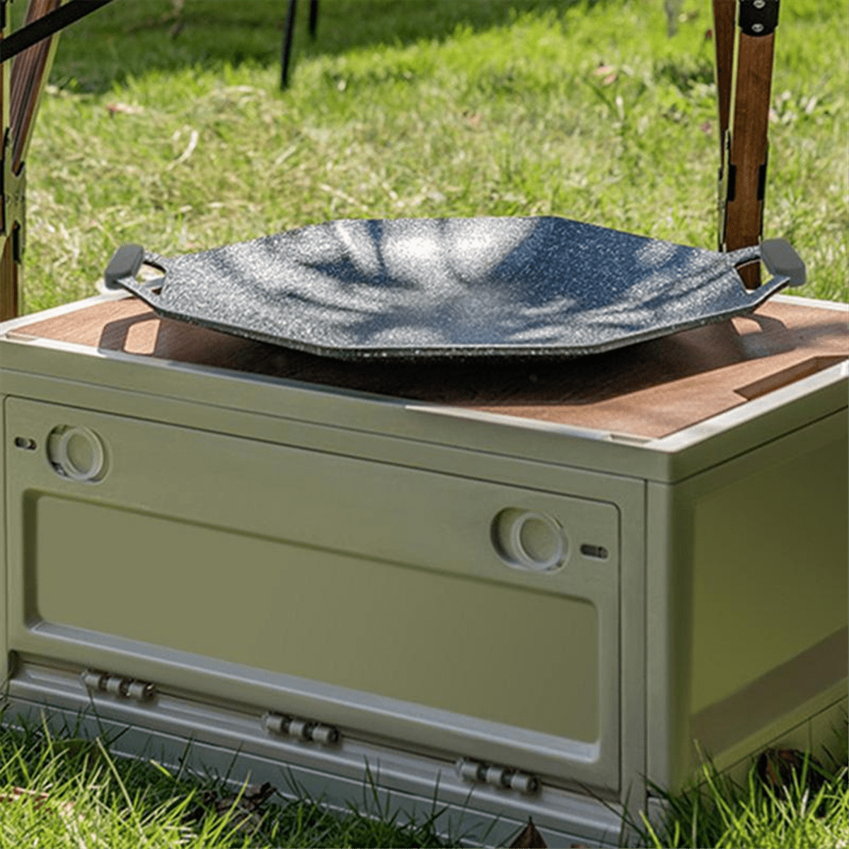 TOP! Portable Korean BBQ Pan Plate,Medical Stone Octagonal Non-Stick Baking Tray Multifunctional Barbecue