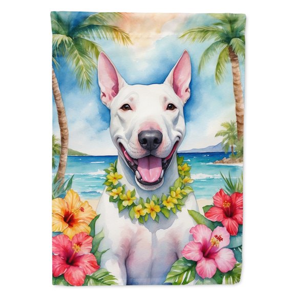 Bull Terrier Luau House Flag