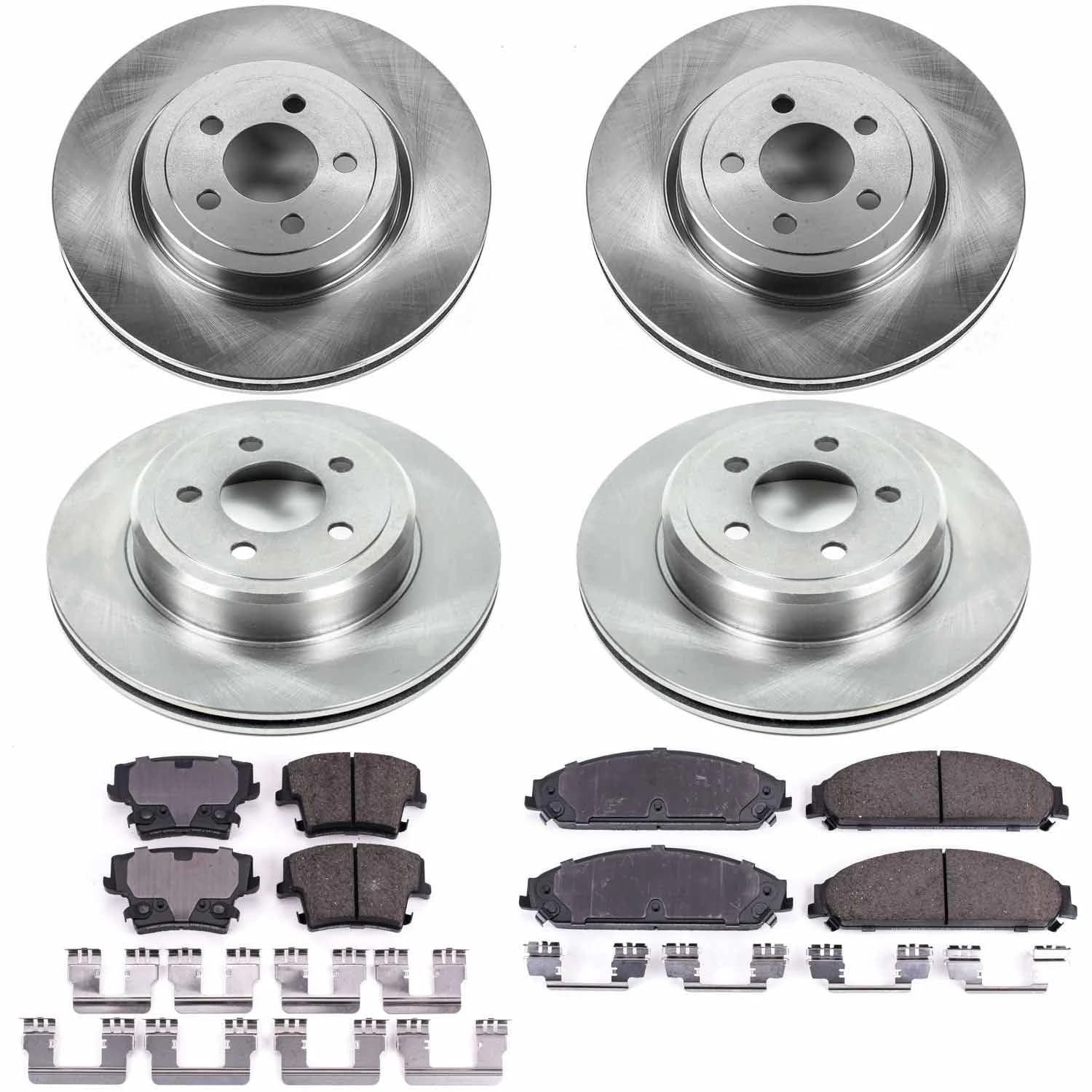 PowerStop Front and Rear Stock Replacement Brake Pad and Rotor Kit Fits: CHRYSLER DODGE Select Models KOE2853