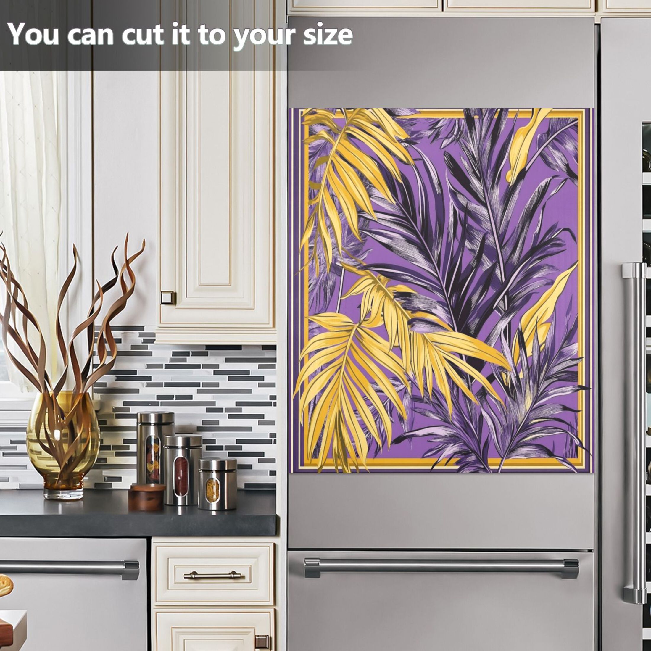 Dishwasher Magnetic Sticker 23x26 Inch Refrigerator Magnetic Sticker Washing Machine Magnetic Sticker Kitchen Panel Magnetic Sticker Home Decor Cool Yellow Leaf