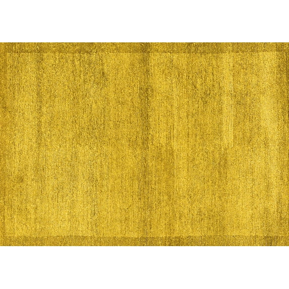Ahgly Company Indoor Rectangle Abstract Yellow Modern Area Rugs, 8' x 10'