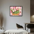 thumbnail image 2 of COMIO Living Room Wall Decor 16x12in / 20x16in Pink Tulip Love Heart Truck Valentines Day with Black Frame 20x16in, 2 of 4