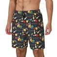 thumbnail image 2 of Uemuo Christmas Holiday Bowling Pattern Mens Swim Trunks Quick Dry Board Shorts with Mesh Lining, Stretch Beach Shorts Quick Dry No-Chafing Board Shorts-XX-Large, 2 of 9
