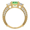 thumbnail image 4 of Three-Stone Engagement Ring for Women - 3.61ct Simulated Green Diamond in 18K Yellow Gold Promise Ring, 4 of 6