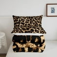 thumbnail image 4 of Black Brown Leopard Print Comforter Set Women Cheetah Printed Bedding Set Men Africa Animal Wildlife Duvet Set Teens Bedroom Decor Luxury Home Hotel Room Soft Comforter Twin Size, 4 of 6