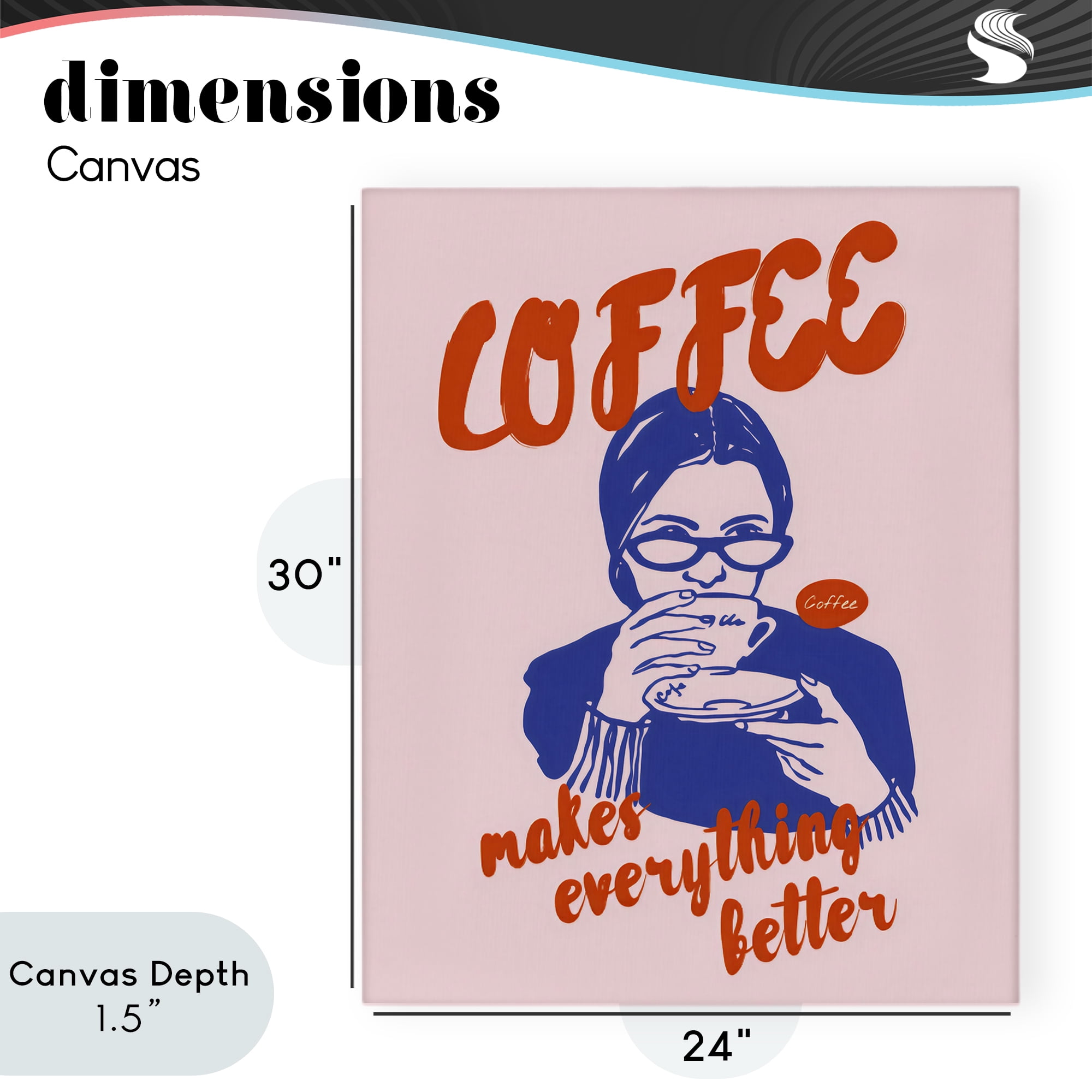 Stupell Industries Coffee Makes Everything Better Canvas Wall Art, design by The Prints Vibe