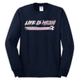 thumbnail image 2 of Wild Bobby Life Is Miami Soccer GOAT Sports Men Long Sleeve Shirt, Navy, 3X-Large, 2 of 5
