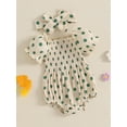 thumbnail image 5 of Baby Toddler Girls Summer Sweet Romper 3 6 12 18 Months Short Sleeve Off Shoulder Dot Print Romper with Headband, 5 of 9