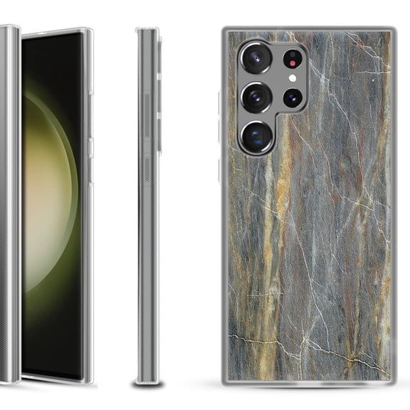 Shockproof Gel Phone Case for Samsung Galaxy S23 Ultra 5G, by OneToughShield ® - Marble/Camo