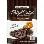 Snack Factory Pretzel Crisps Dark Chocolate Covered Pretzels, Large Bag, 18 oz