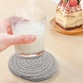 thumbnail image 4 of Juego de 6 posavasos redondos para bebidas, posavasos tejidos vintage para protección de la mesa, posavasos de tela resistentes al calor, 4 of 4
