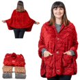 thumbnail image 1 of Manta tipo poncho EzRallora Boho Chic, portátil, de jacquard burdeos, 1 of 6