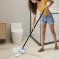 thumbnail image 5 of Indoor Mop for Floor Cleaning - Cotton Mops for Floor Cleaning, Regular Mop for Floors, 52 -inch Simple Mops for Cleaning Living Rooms, Bathrooms, and Kitchens. (White&Blue), 5 of 8